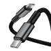 Baseus High Density Braided USB-C to USB-C Cable PD 2.0 100W (CATGD-A01) - здрав кабел с въжена оплетка за бързо зареждане за устройства с USB-C порт (200 см) (черен) 2