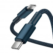 Baseus High Density Braided USB-C to USB-C Cable PD 2.0 100W (CATGD-A03) - здрав кабел с въжена оплетка за бързо зареждане за устройства с USB-C порт (200 см) (син) 1