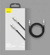 Baseus Cafule Metal Series USB-C to Lightning Cable PD 20W (CATLJK-A01) - USB-C към Lightning кабел за Apple устройства с Lightning порт (100 см) (черен) 10