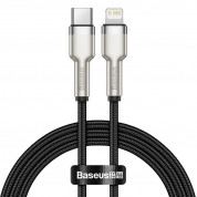 Baseus Cafule Metal Series USB-C to Lightning Cable PD 20W (CATLJK-A01) - USB-C към Lightning кабел за Apple устройства с Lightning порт (100 см) (черен)
