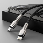 Baseus Cafule Metal Series USB-C to Lightning Cable PD 20W (CATLJK-A01) - USB-C към Lightning кабел за Apple устройства с Lightning порт (100 см) (черен) 8