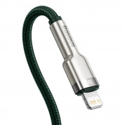 Baseus Cafule Metal Series USB-C to Lightning Cable PD 20W (CATLJK-B06) - USB-C към Lightning кабел за Apple устройства с Lightning порт (200 см) (зелен) 2