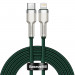 Baseus Cafule Metal Series USB-C to Lightning Cable PD 20W (CATLJK-B06) - USB-C към Lightning кабел за Apple устройства с Lightning порт (200 см) (зелен) 1