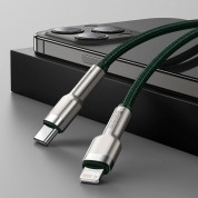 Baseus Cafule Metal Series USB-C to Lightning Cable PD 20W (CATLJK-B06) - USB-C към Lightning кабел за Apple устройства с Lightning порт (200 см) (зелен) 8