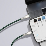 Baseus Cafule Metal Series USB-C to Lightning Cable PD 20W (CATLJK-B06) - USB-C към Lightning кабел за Apple устройства с Lightning порт (200 см) (зелен) 6