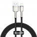 Baseus Cafule Metal Series USB Lightning Cable (CALJK-A01) - Lightning USB кабел за Apple устройства с Lightning порт (100 см) (черен-златист) 1