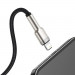 Baseus Cafule Metal Series USB Lightning Cable (CALJK-A01) - Lightning USB кабел за Apple устройства с Lightning порт (100 см) (черен-златист) 3