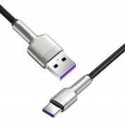 Baseus Cafule Metal Series USB-A to USB-C Cable 40W (CATJK-01) (25 cm) (black-gold) 2