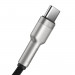 Baseus Cafule Metal Series USB-A to USB-C Cable 40W (CATJK-01) - здрав кабел с въжена оплетка за устройства с USB-C порт (25 см) (черен-златист)  4
