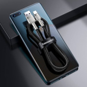 Baseus Cafule Metal Series USB-A to USB-C Cable 40W (CATJK-01) - здрав кабел с въжена оплетка за устройства с USB-C порт (25 см) (черен-златист)  7