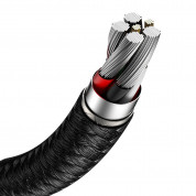 Baseus Cafule Metal Series USB-A to USB-C Cable 40W (CATJK-01) - здрав кабел с въжена оплетка за устройства с USB-C порт (25 см) (черен-златист)  5