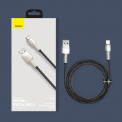Baseus Cafule Metal Series USB-A to USB-C Cable 40W (CATJK-A01) - здрав кабел с въжена оплетка за устройства с USB-C порт (100 см) (черен-златист)  12