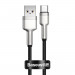 Baseus Cafule Metal Series USB-A to USB-C Cable 40W (CATJK-B01) - здрав кабел с въжена оплетка за устройства с USB-C порт (200 см) (черен-златист)  1