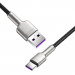 Baseus Cafule Metal Series USB-A to USB-C Cable 40W (CATJK-B01) - здрав кабел с въжена оплетка за устройства с USB-C порт (200 см) (черен-златист)  3