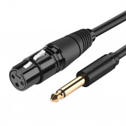 Ugreen XLR to 6.35 mm Microphone Cable - качествен аудио кабел XLR към 6.35 мм жак за свързване на микрофон (200 см) (черен)