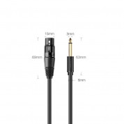 Ugreen XLR to 6.35 mm Microphone Cable - качествен аудио кабел XLR към 6.35 мм жак за свързване на микрофон (200 см) (черен) 1