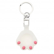 Cat Paw AirTag Silicone Keyring Case for Apple AirTag (white) 1