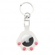 Cat Paw AirTag Silicone Keyring Case for Apple AirTag (white)