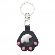 Cat Paw AirTag Silicone Keyring Case for Apple AirTag (black)