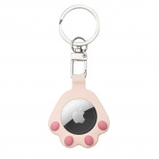 Cat Paw AirTag Silicone Keyring Case for Apple AirTag (pink)