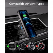ESR Halolock MagSafe Vent Car Mount 15W - поставка за радиаторa на кола с безжично зареждане за iPhone с Magsafe (черен) 4