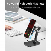 ESR Halolock MagSafe Adjustable Wireless Qi Charging Stand 15W - настолна регулируема поставка за безжично зареждане за iPhone с MagSafe (черен)	 6