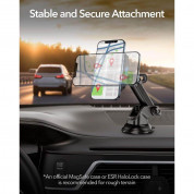 ESR Halolock MagSafe Dashboard Car Mount 15W - поставка за таблото или стъклото на кола с безжично зареждане за iPhone с Magsafe (черен) 1