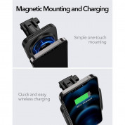 ESR Halolock MagSafe Dashboard Car Mount 15W - поставка за таблото или стъклото на кола с безжично зареждане за iPhone с Magsafe (черен) 6