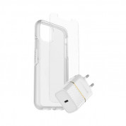 Otterbox Protection and Charger Kit - комплект удароустойчив кейс Symmetry, стъклено защитно покритие за дисплея Alpha Glass и 20W USB-C захранване за iPhone 12, iPhone 12 Pro 1