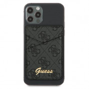 Guess 4G Magnetic Wallet - кожен портфейл (джоб) за прикрепяне към iPhone с MagSafe (черен) 1