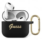 Guess AirPods 3 Silicone Vintage Script Case (black)