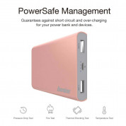 Energizer HighTech Power Bank 8000 mAh - преносима външна батерия с 2xUSB-A изходи за зареждане на мобилни устройства (розово злато) 8