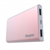 Energizer HighTech Power Bank 8000 mAh - преносима външна батерия с 2xUSB-A изходи за зареждане на мобилни устройства (розово злато)