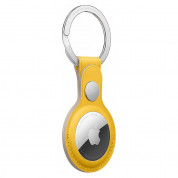Apple AirTag Leather Key Ring - стилен оригинален ключодържател от естествена кожа за Apple AirTag (жълт) 1