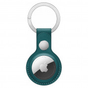 Apple AirTag Leather Key Ring - стилен оригинален ключодържател от естествена кожа за Apple AirTag (зелен)