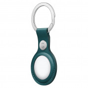 Apple AirTag Leather Key Ring - стилен оригинален ключодържател от естествена кожа за Apple AirTag (зелен) 2