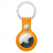 Apple AirTag Leather Key Ring - стилен оригинален ключодържател от естествена кожа за Apple AirTag (оранжев)