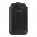 Vennus Carbon Pouch Size 14 - вертикален кожен калъф, тип джоб с лента за издърпване за iPhone 11, iPhone XS, iPhone X, Huawei P40, Galaxy A41, Galaxy S20 и други (черен) 3
