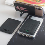 Ringke Wallet Mini Card Holder with Metal Plate and Stand Function - поставка с джоб за документи и карти, прикрепяща се към всяко мобилно устройство (черен) 10