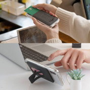 Ringke Wallet Mini Card Holder with Metal Plate and Stand Function - поставка с джоб за документи и карти, прикрепяща се към всяко мобилно устройство (черен) 8