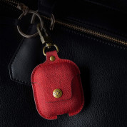 TwelveSouth AirSnap Leather Case - кожен калъф (ествествена кожа) за Apple AirPods и Apple AirPods 2 (червен) 2