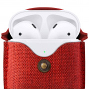 TwelveSouth AirSnap Leather Case - кожен калъф (ествествена кожа) за Apple AirPods и Apple AirPods 2 (червен) 1