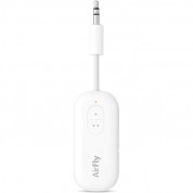 TwelveSouth AirFly Duo Bluetooth 3.5mm Headphone Adapter - адаптер за свързване на безжични слушалки към устройства с 3.5 мм аудио жак (бял)