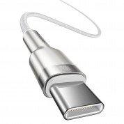 Baseus Cafule Metal Series USB-C to USB-C Cable 100W (CATJK-C02) - здрав кабел с въжена оплетка за устройства с USB-C порт (100 см) (бял) 1