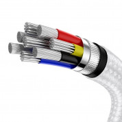 Baseus Cafule Metal Series USB-C to USB-C Cable 100W (CATJK-C02) - здрав кабел с въжена оплетка за устройства с USB-C порт (100 см) (бял) 4