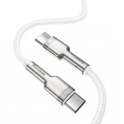 Baseus Cafule Metal Series USB-C to USB-C Cable 100W (CATJK-C02) - здрав кабел с въжена оплетка за устройства с USB-C порт (100 см) (бял) 2