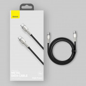 Baseus Cafule Metal Series USB-C to USB-C Cable 100W (CATJK-C05) - здрав кабел с въжена оплетка за устройства с USB-C порт (100 см) (лилав) 12