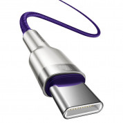 Baseus Cafule Metal Series USB-C to USB-C Cable 100W (CATJK-C05) - здрав кабел с въжена оплетка за устройства с USB-C порт (100 см) (лилав) 3