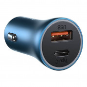 Baseus Golden Contactor Pro Quick Car Charger 40W (CCJD-03) - зарядно за кола с USB-A и USB-C изходи с технология за бързо зареждане (син) 1