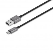 Moshi USB-A to microUSB Cable - microUSB кабел за устройства с microUSB порт (100 см) (черен)